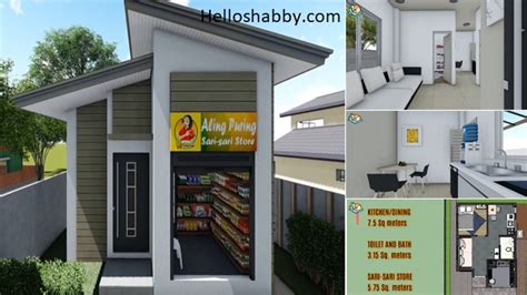 Small House Design with Store (35 SQM) with .